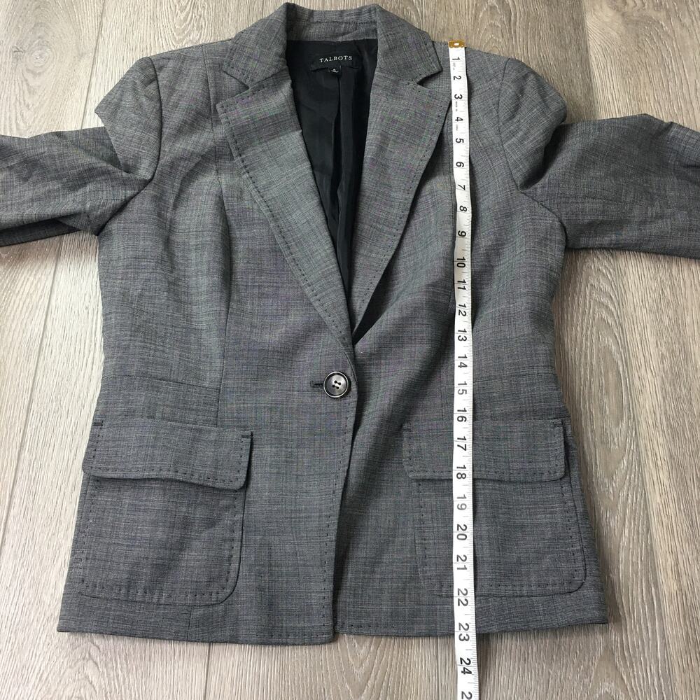 Talbots One Button Lined Notch Flap Pockets Wool … - image 4